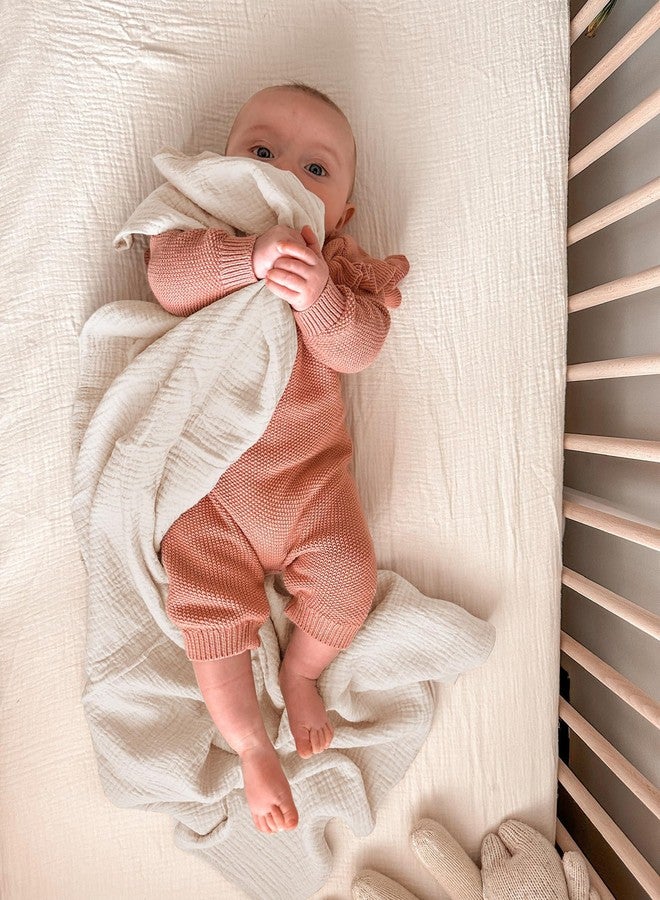 Wimist Muslin Swaddle Blankets, Swaddle Blanket for Baby Girls and Boys, Baby Receiving Blankets, Baby Essentials, Suitable for Neutral Newborns and Crib Essentials, Large 40 x 36 inches (Cream) - Image 2