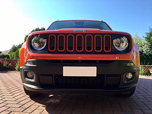 EnRand Front Light Bezel Headlight Cover Trim for Jeep Renegade 2015 2016 2017 2018,Angry Birds Eye Style,Durable UV treated ABS,Upgrade Clip In Version - Image 4