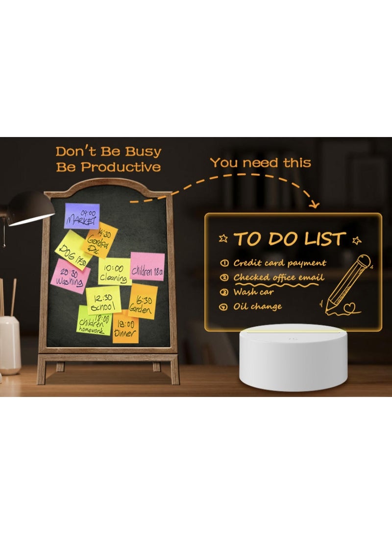 LIVQORA 7-color atmosphere light, erasable writing board creative, memo information luminous note acrylic writing board light - Image 2