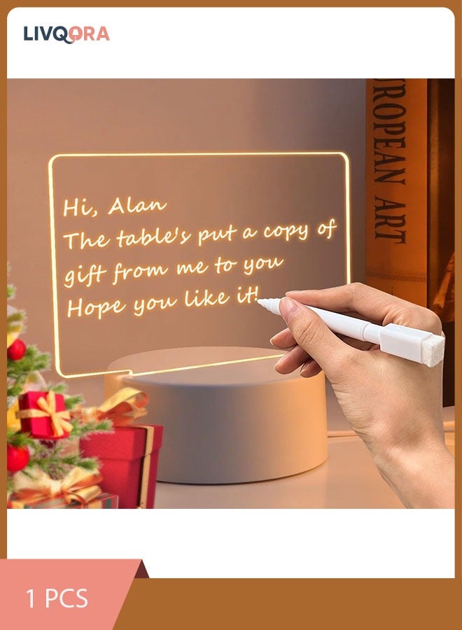 LIVQORA 7-color atmosphere light, erasable writing board creative, memo information luminous note acrylic writing board light - Image 1