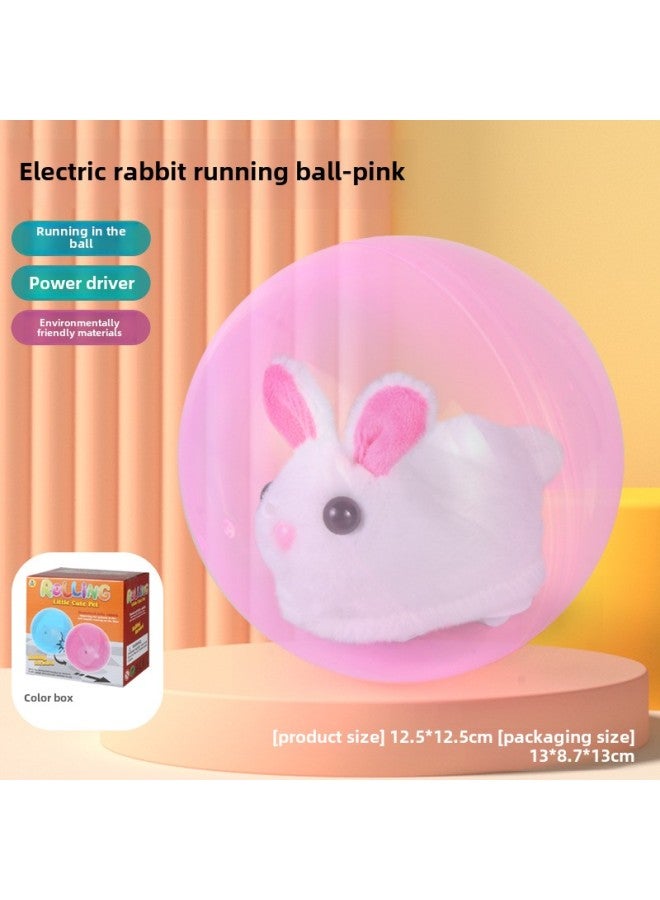 Children's Electric Simulation Bunny Ball Hamster Ball Plush Cute Doll Fun Cat Toy Free Hands Toy-Color:If You Need English Color Box, Please Contact Customer Service-Specifications:Comes With Standard Batteries  - Image 1