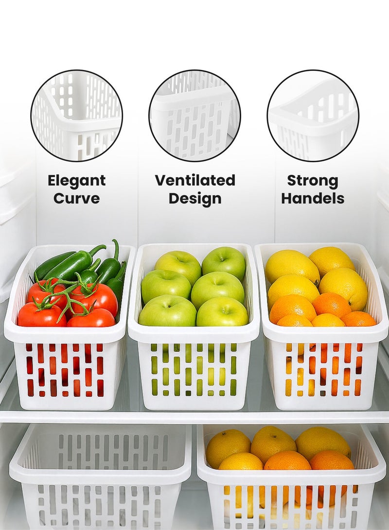 ORGANiZERS 4-Piece Multi-Purpose Plastic Storage Baskets for Kitchen Bathroom Office Organization - Image 3