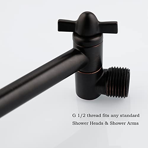 Pichrain Adjustable Shower Extension Arm, 10 Inch Brass Oil Rubbed Bronze Shower Arm Extension for Shower Head, Universal Shower Extension for Fixed Shower Head - Image 2