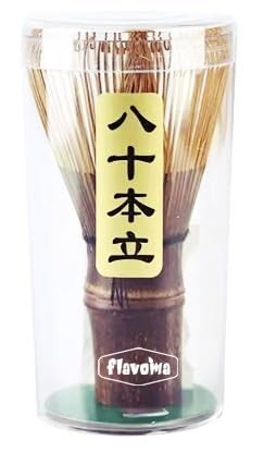 Flavoma Japanese Handmade Bamboo Matcha Whisk/Chasen/Brush - Traditional Purple/Brown Bamboo Whisk for Brewing Matcha - Image 1