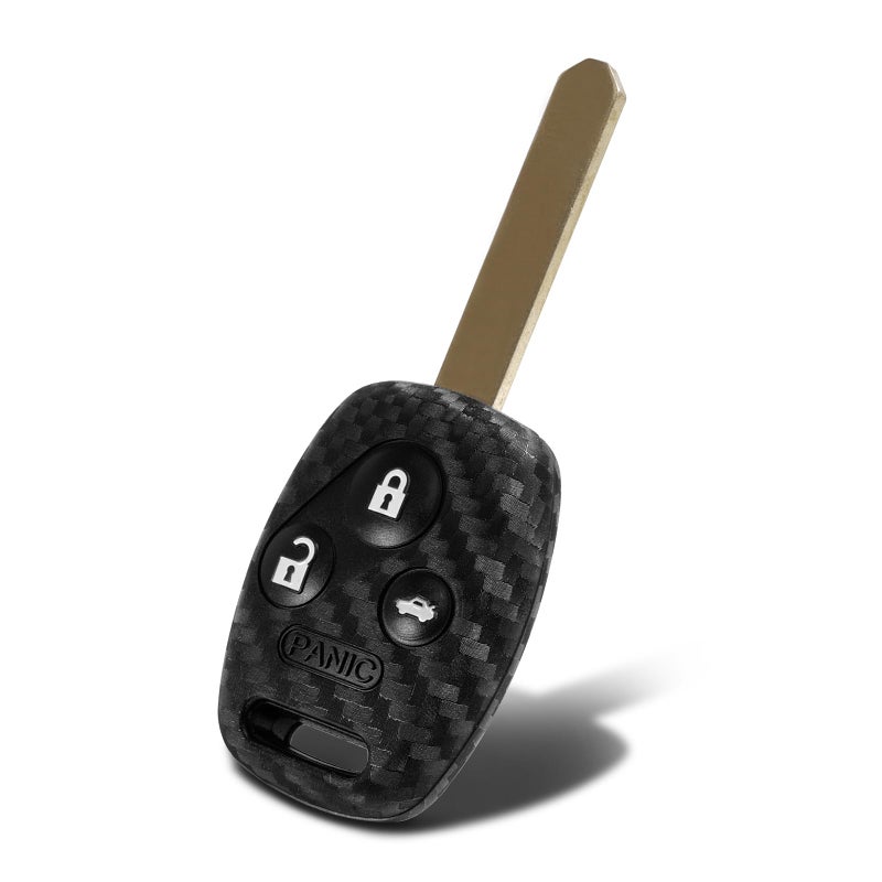 WORCAS Key Fob Case Carbon Fiber Pattern Silicone Cover Compatible with Honda Accord Civic CR-V CR-Z CROSSTOUR FIT Insight Odyssey Pilot Ridgeline 3 4 Button Keyless Entry Remote - Image 1