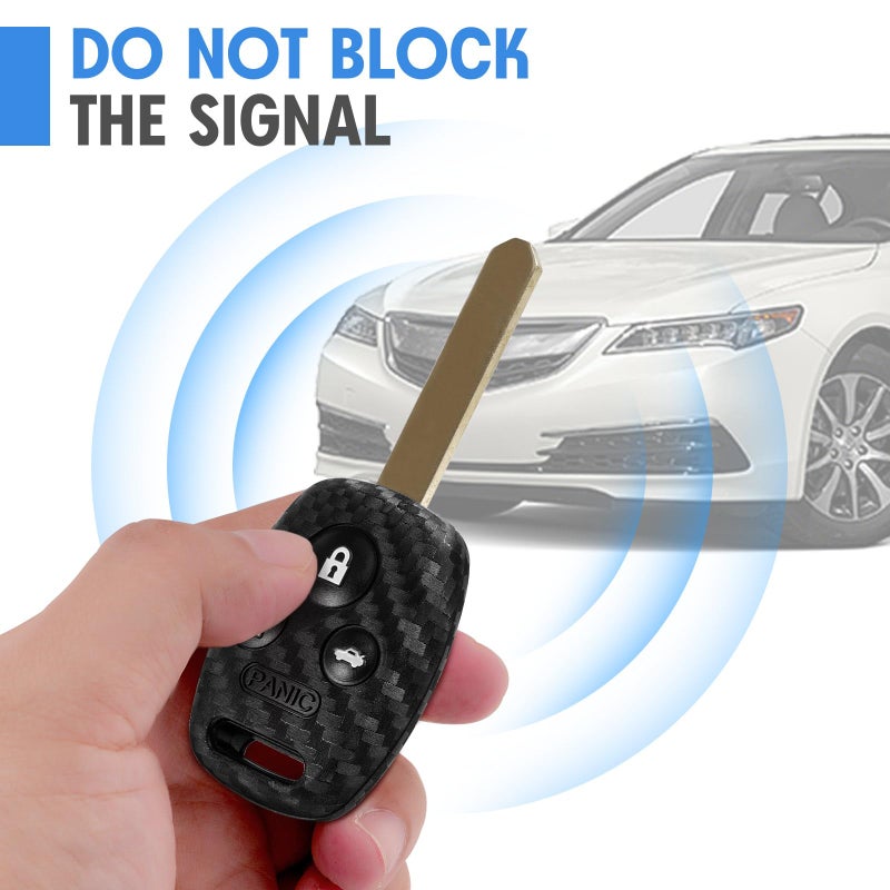 WORCAS Key Fob Case Carbon Fiber Pattern Silicone Cover Compatible with Honda Accord Civic CR-V CR-Z CROSSTOUR FIT Insight Odyssey Pilot Ridgeline 3 4 Button Keyless Entry Remote - Image 5