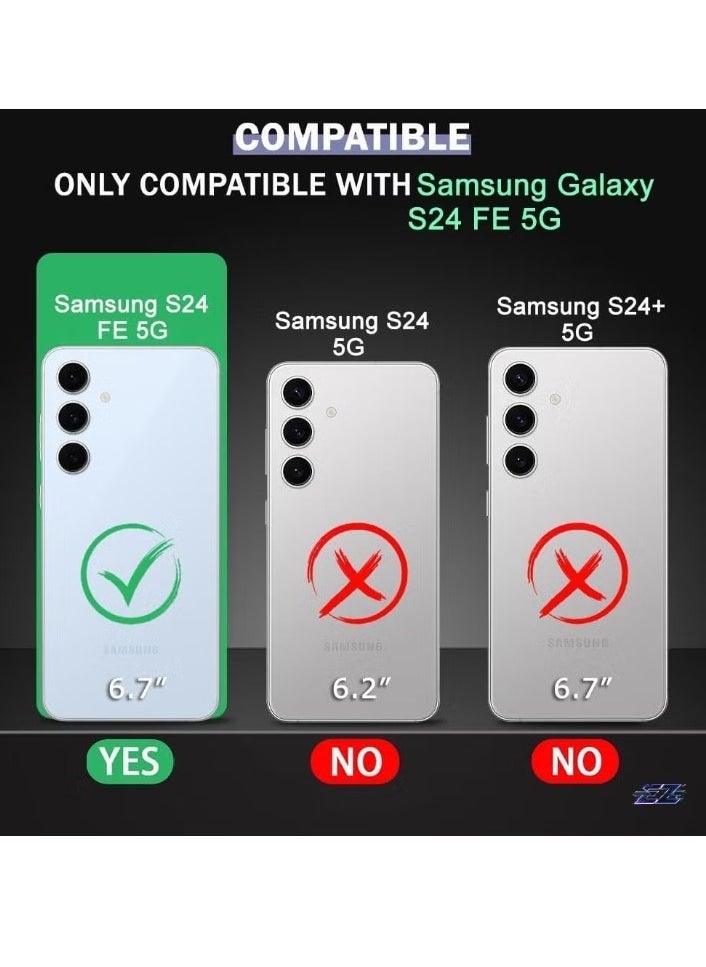 ELTRAZONE Samsung Galaxy S24 FE Case Cover – Magnetic Car Holder Silicone Grip Case with Wrist Strap – Full Protection for Galaxy S24 FE – Horizontal & Vertical Stand, Shockproof Silicone Grip - Image 1