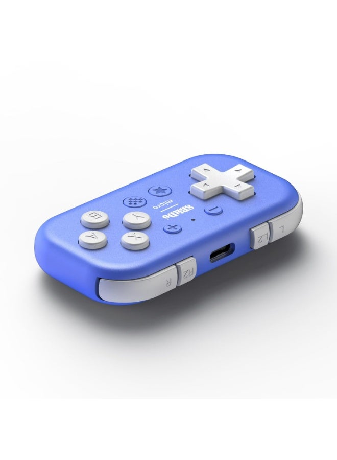 8Bitdo Micro Bluetooth Gamepad Pocket-sized Mini Controller for Switch, Android, and Raspberry Pi, Supports Keyboard Mode (Blue) - Image 2