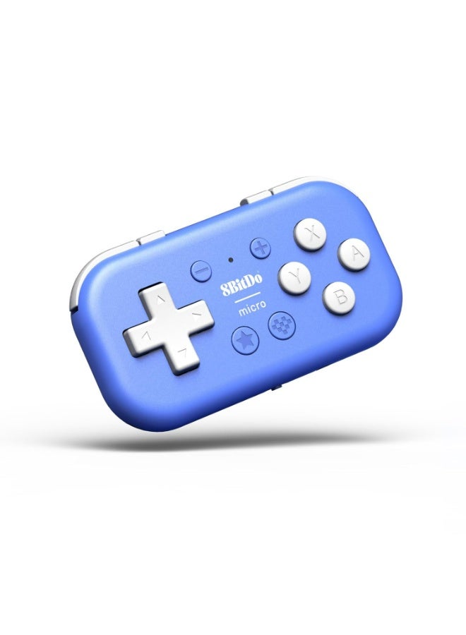 8Bitdo Micro Bluetooth Gamepad Pocket-sized Mini Controller for Switch, Android, and Raspberry Pi, Supports Keyboard Mode (Blue) - Image 1
