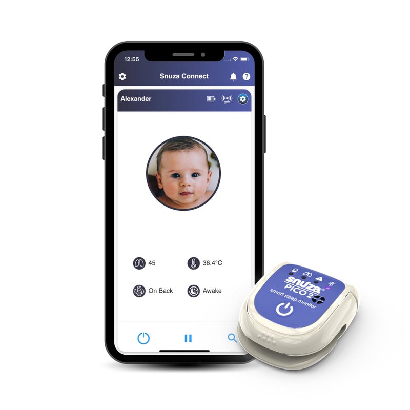 Snuza Pico 2 Smart Sleep Monitor Connect to App Or Use As Standalone Device Tracks Movement Sleep Patterns Body Position Skin Temperature RealTime Alerts for Safer Sleeping - Image 2