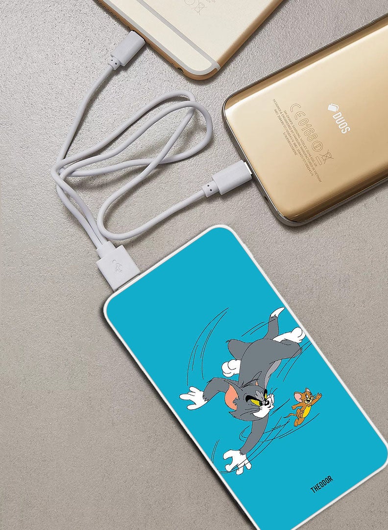 Theodor 10,000 mAh Super Fast Charging Ultra Compact Power Bank with Quick Charge & Power Delivery, Portable Charger For iPhone and Android Tom And Jerry - Image 2
