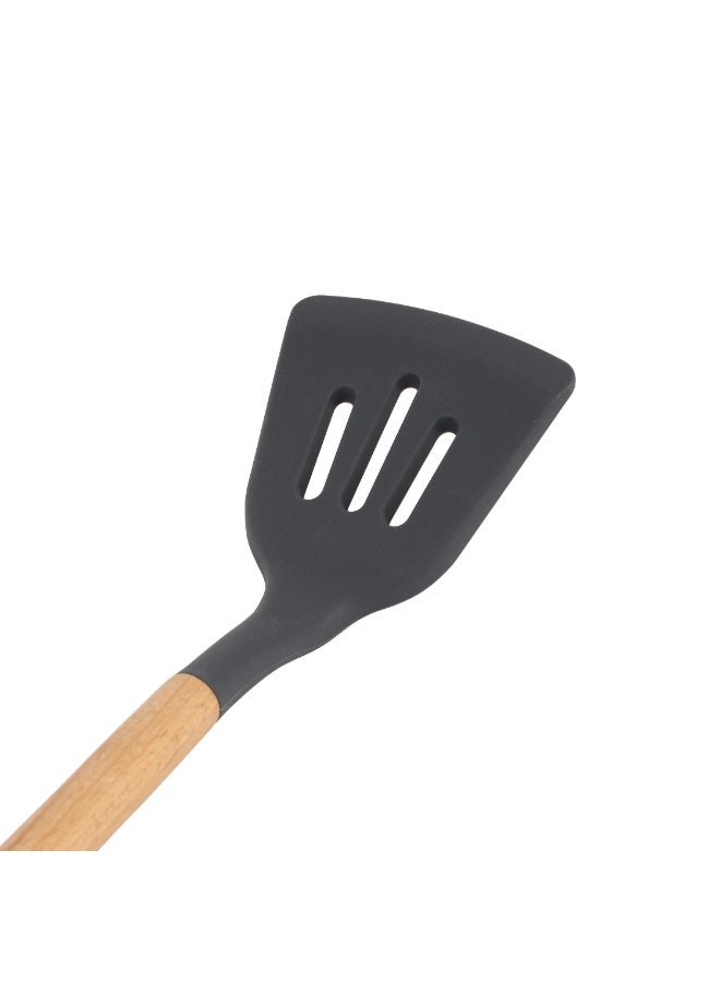 Royalford Non-Stick Silicone Heat-Resistant Slotted Turner RF12747 Fish Slice Serving Spatula Kitchen Utensils Dishwasher Safe Spatula Pancakes Burgers 32cm x 8.5cm - Image 3
