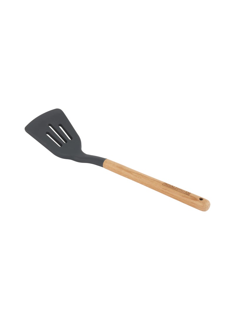 Royalford Non-Stick Silicone Heat-Resistant Slotted Turner RF12747 Fish Slice Serving Spatula Kitchen Utensils Dishwasher Safe Spatula Pancakes Burgers 32cm x 8.5cm - Image 2