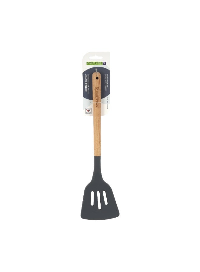 Royalford Non-Stick Silicone Heat-Resistant Slotted Turner RF12747 Fish Slice Serving Spatula Kitchen Utensils Dishwasher Safe Spatula Pancakes Burgers 32cm x 8.5cm - Image 5