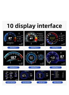 Excefore Car HUD Head Up Display P6, OBD Gauge Display+GPS Speedometer Dual System Smart Gauge Display, speed alarm, water temperature alarm, Works Great for Most Cars  - Image 4