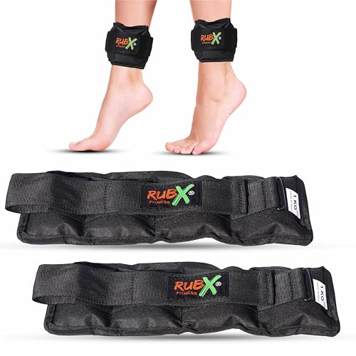 RUBX Ankle Weights 3KG (1.5KG X 2) Black- Adjustable StrapWeighted Bands for Strength Training, Running, Gym, Yoga & Home Workouts – Unisex Polyester with Secure Fit - Image 5