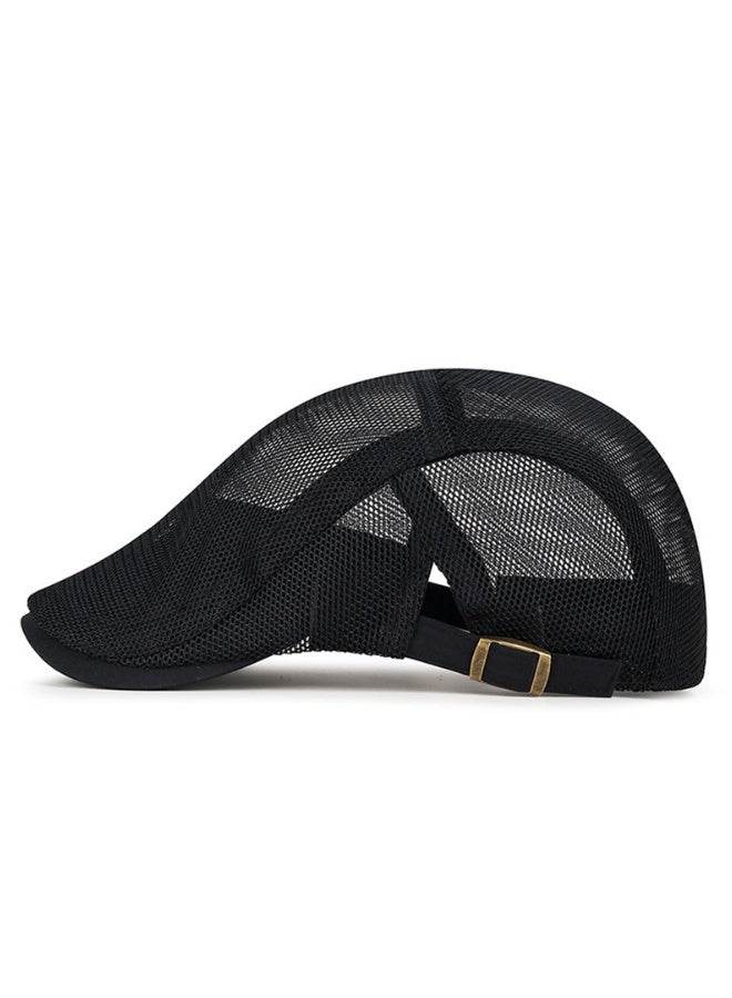 Men's Mesh Cap Breathable Summer Newsboy Hat Adjustable Beret Ivy Cap Irish Cabbie Driving Hunting Hats - Image 2