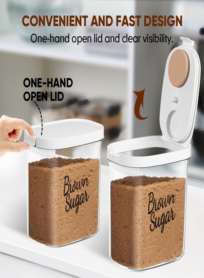 Moryimi Brown Sugar Keeper Storage Container, 1.9 Quart Brown Sugar Container Airtight with Spoon, Clear food storage containers with lids - Image 4