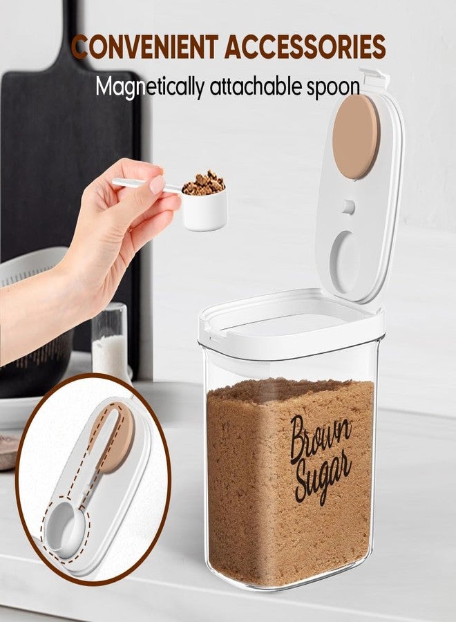 Moryimi Brown Sugar Keeper Storage Container, 1.9 Quart Brown Sugar Container Airtight with Spoon, Clear food storage containers with lids - Image 5