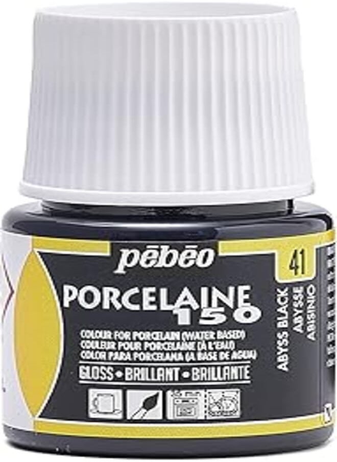 Pebeo - PEBEO 024-041 Porcelaine 150, China Paint, 45 ml Bottle - Abyss Black - Image 1