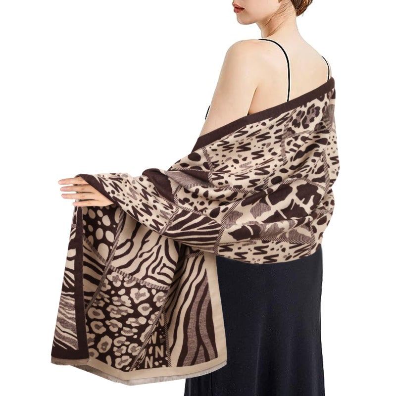 EXTREE Scarfs for Women Pashmina Silky Shawl Wrap for Evening Dressing Blanket Open Front Poncho Cape - Image 5