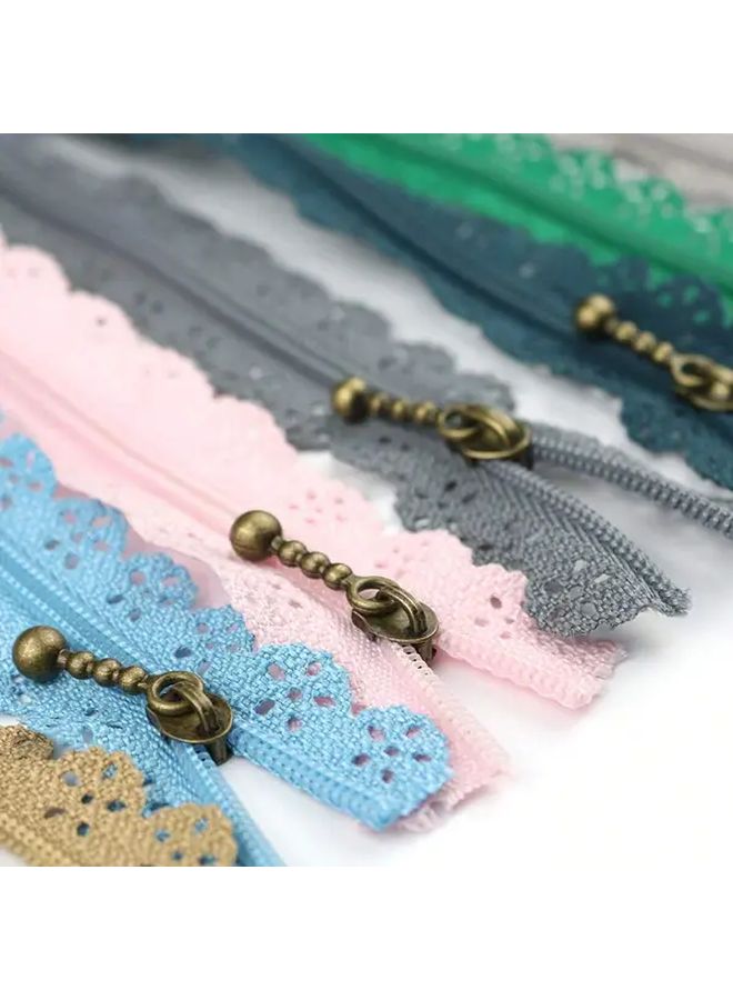 10pcs Assorted Colors 25cm Nylon Closed Tail Hollow Lace Zipper Bag Clothing Short Zip - Image 1