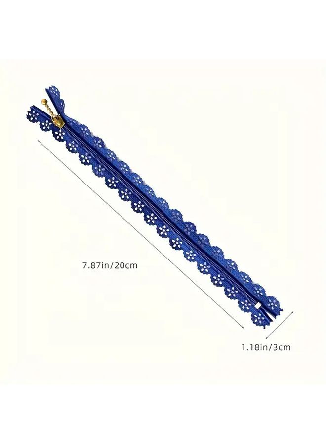 10pcs Assorted Colors 25cm Nylon Closed Tail Hollow Lace Zipper Bag Clothing Short Zip - Image 4