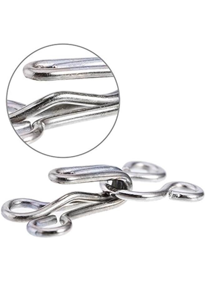 Generic 50 Set Sewing Hooks and Eyes Closure for Bra and Clothing, 3 Sizes (Silver and Black) - Image 4