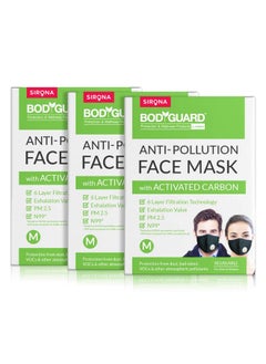 Reusable N99 + Pm2.5 With 6 Layer Anti Pollution Face Mask - (Pack Of 3, Medium)
