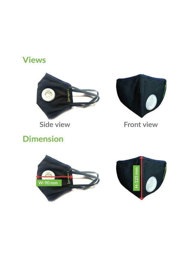 Bodyguard - Reusable N99 + Pm2.5 With 6 Layer Anti Pollution Face Mask - (Pack Of 3, Medium) - Image 1