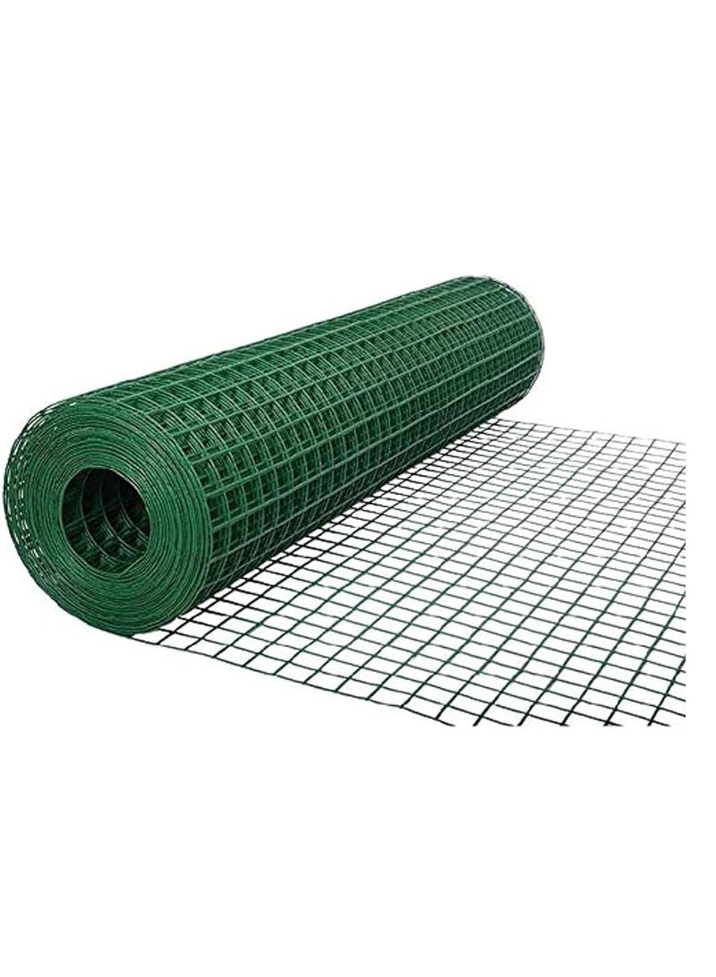KNP KNP GI Welded Mesh Galvanized PVC Coated Garden Fencing Green Steel Nets Barriers Cage Wire Fence 1/2 x 1/2, 3ft x 12ft  - Image 1