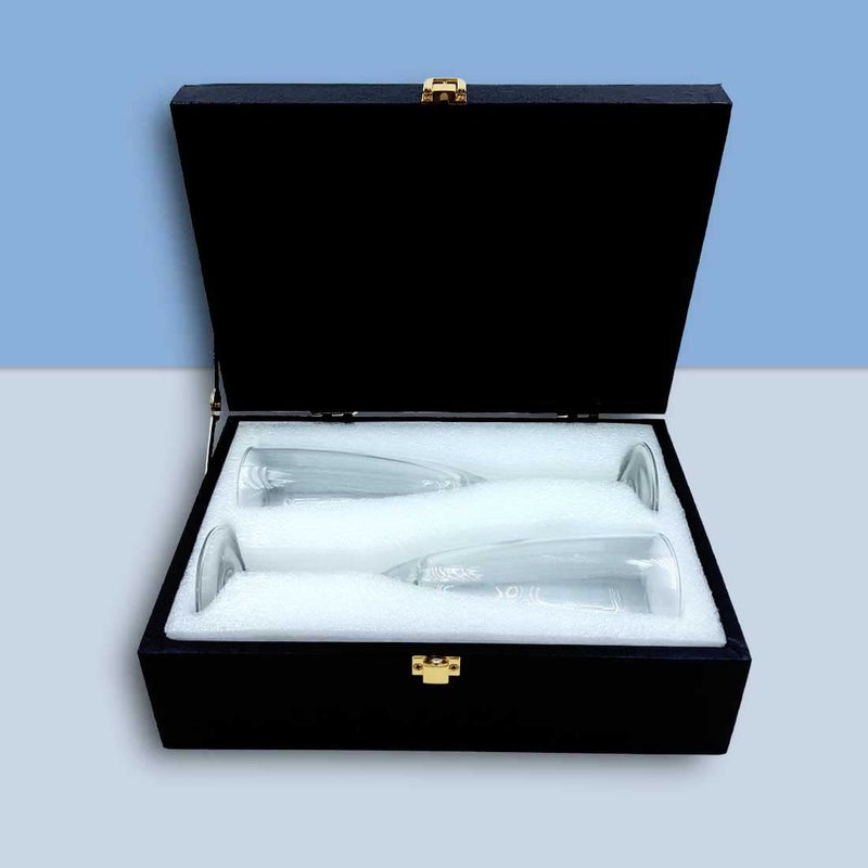 Nutcase Personalised Wine Glass Anniversary Gift Box Champagne Glass Set Available in Black Boxes - Image 2