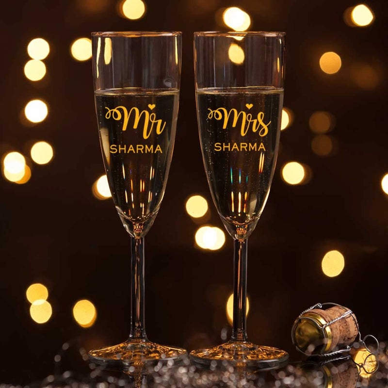 Nutcase Personalised Wine Glass Anniversary Gift Box Champagne Glass Set Available in Black Boxes - Image 4