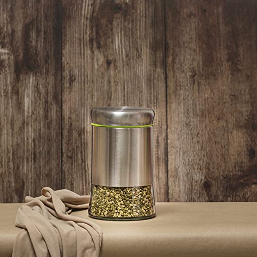 Mivana Glass Food Storage Airtight 550Ml,Containers For Kitchen Storage Container With Lid For Tea Coffee & Sugar, Dry Fruit Jars, Storage Box, Set Of 3 (3, M-21),Silver & Transparent - Image 4