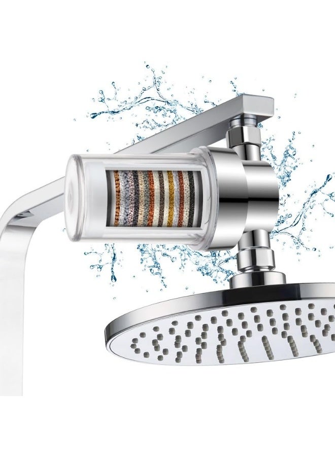 Tayran 15-Stage Shower Head Filter - Shower Head Filter for Hard Water, High Output Shower Water Filter to Remove Chlorine and Fluoride, Polished Chrome - Image 2