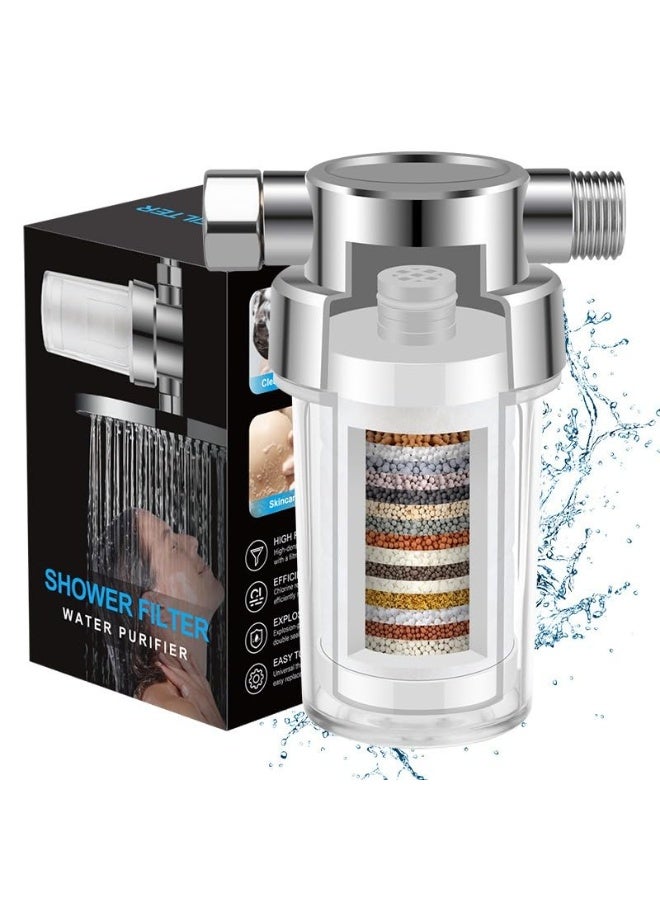 Tayran 15-Stage Shower Head Filter - Shower Head Filter for Hard Water, High Output Shower Water Filter to Remove Chlorine and Fluoride, Polished Chrome - Image 1