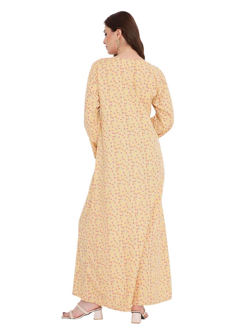 هانا آند سارا جلابية كفتان مطرزة بخيوط أنيقة وطبعات صغيرة - Image 2