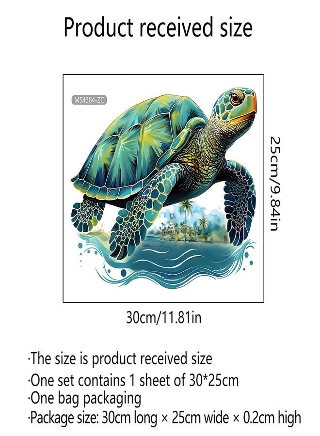 Paleery@FC Sea Turtles Toilet Cover Sticker Decals,Sea Turtles Turtle Ocean Waterproof Toilet Lid Tank Seat Decals Cistern Self-Adhesive Bathroom Wall Sticker - Image 2