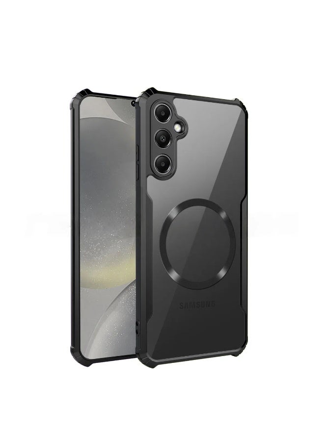 general Magnetic Case Compatible with Samsung Galaxy A36 5G, Crystal Clear Transparent Case PC+TPU Anti-Fingerprint Anti-Slip Shockproof Protective Cover for Samsung Galaxy A36 - Image 2