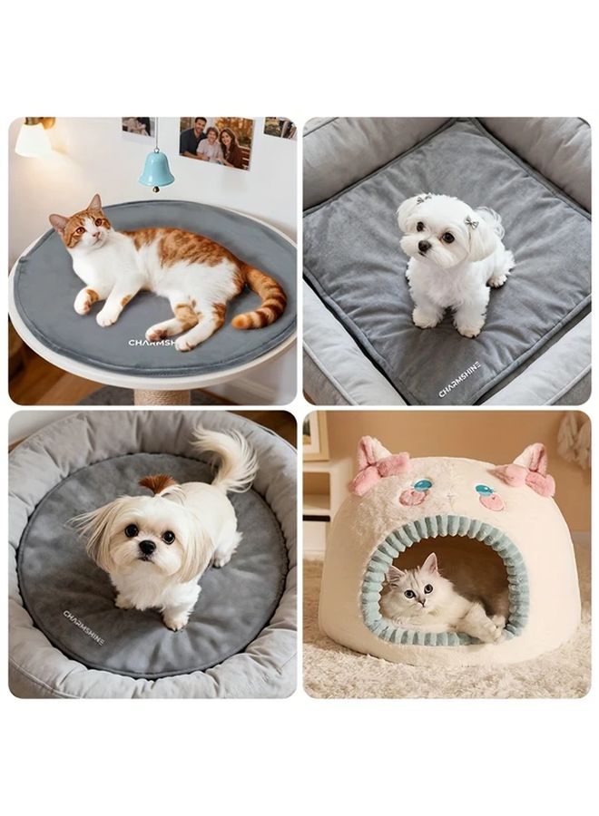 Square USB Heated Pet Bed Mat For Dogs Cats Indoor Outdoor Machine Washable Polyester - Image 5