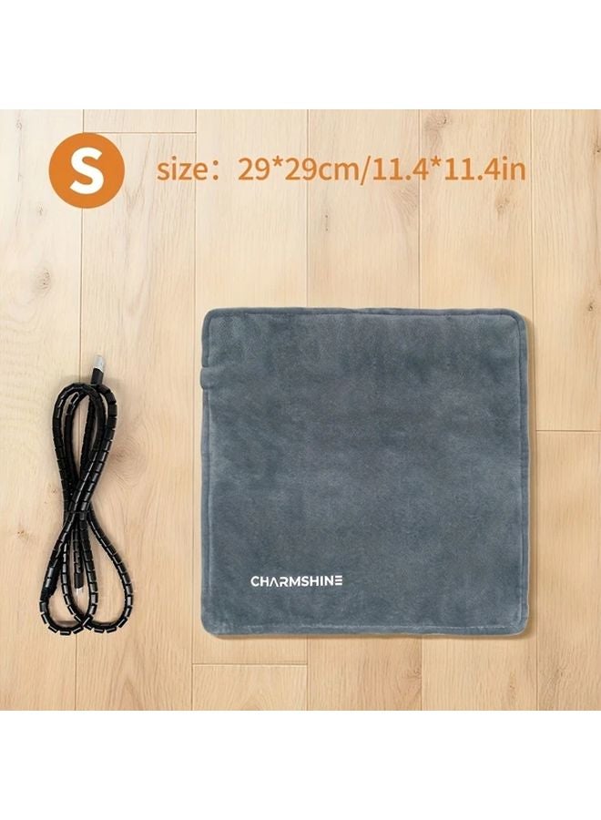 Square USB Heated Pet Bed Mat For Dogs Cats Indoor Outdoor Machine Washable Polyester - Image 1
