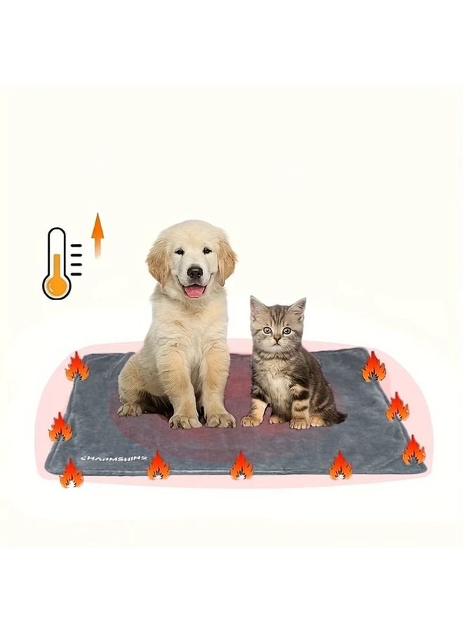 Square USB Heated Pet Bed Mat For Dogs Cats Indoor Outdoor Machine Washable Polyester - Image 2