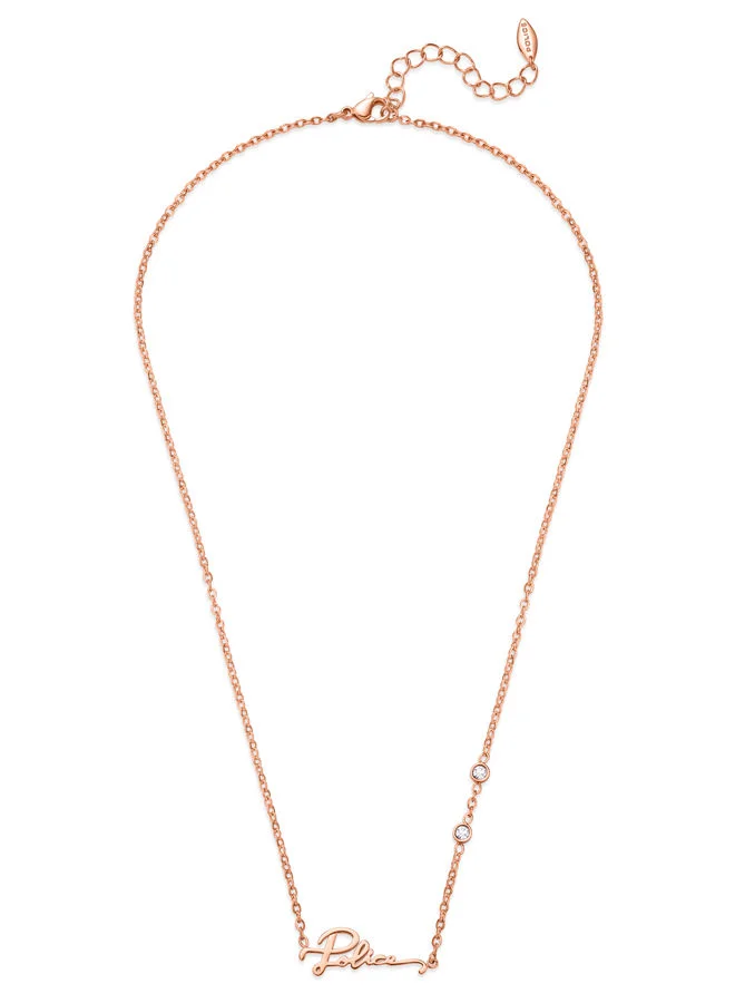 POLICE Necklace For Women Rose Gold Plating With  ScriptPEJLN0002603