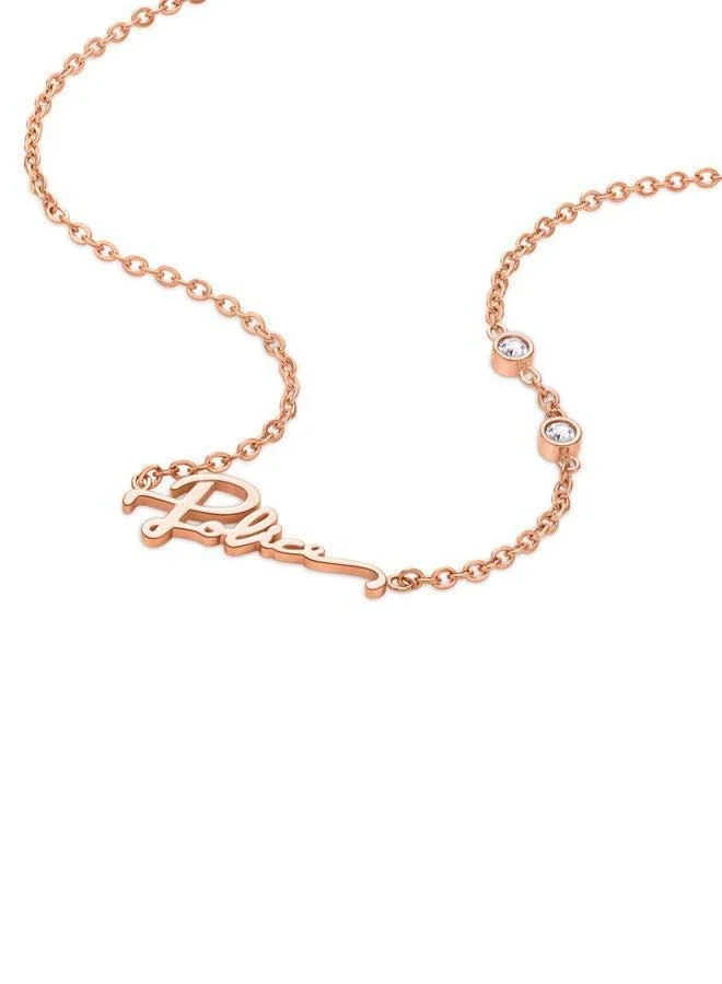 POLICE Necklace For Women Rose Gold Plating With  ScriptPEJLN0002603