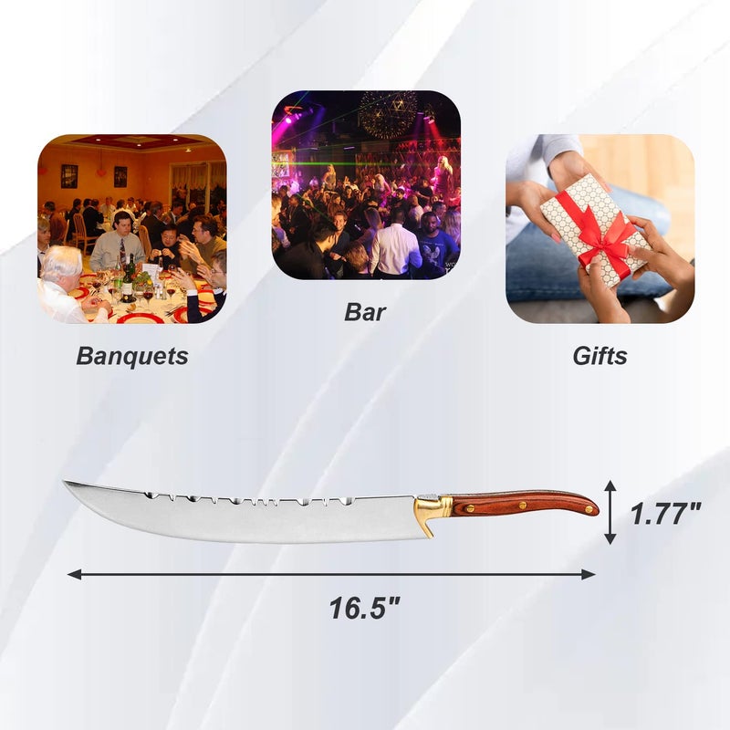 XuSha Champagne Saber Champagne Sword Wine Knife Bottle Opener Wood Handle with Gift Box (Red handle + Gift Box) - Image 3