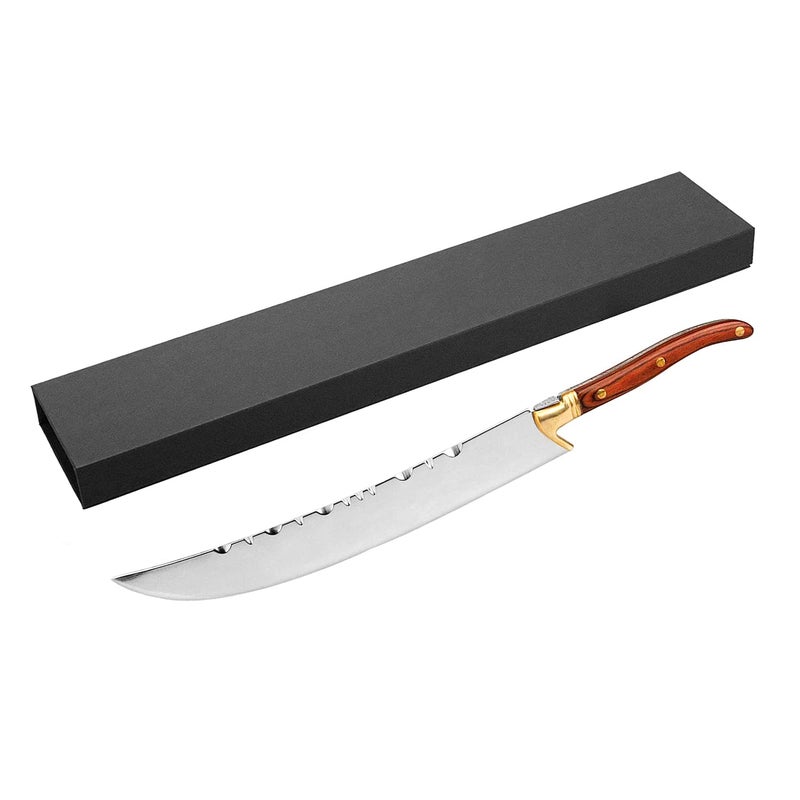 XuSha Champagne Saber Champagne Sword Wine Knife Bottle Opener Wood Handle with Gift Box (Red handle + Gift Box) - Image 1