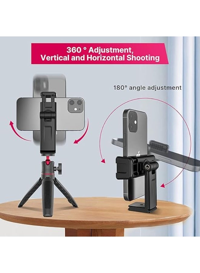 حامل موبايل للترايبود مع دوران 360° – مشبكين Cold Shoe ومنفذ Arca – مثالي للفيديو والبث الحي والفلوجينج - Image 2