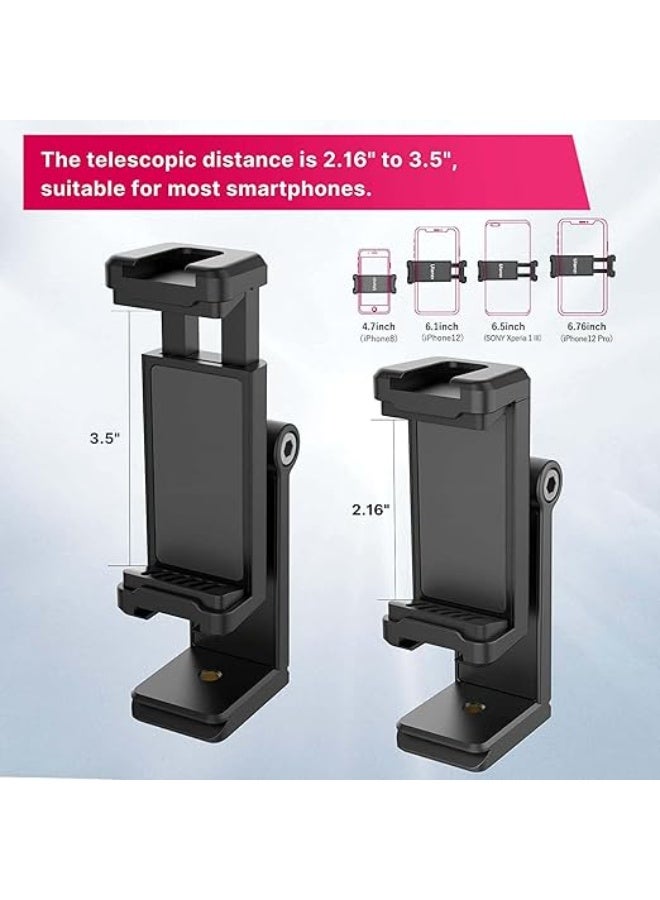 حامل موبايل للترايبود مع دوران 360° – مشبكين Cold Shoe ومنفذ Arca – مثالي للفيديو والبث الحي والفلوجينج - Image 4