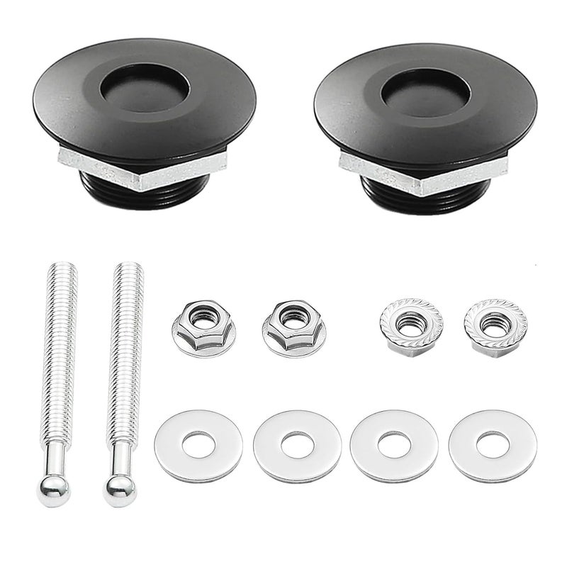 RVCAZON STETION Quick Release Latch License Plate Lock Clip 1.25" Diameter Aluminum Alloy Car Hood Pins Lock Clip Kit for Bumper Hood License Plate (2 Pack - Black) Classic modern blend design - Image 1