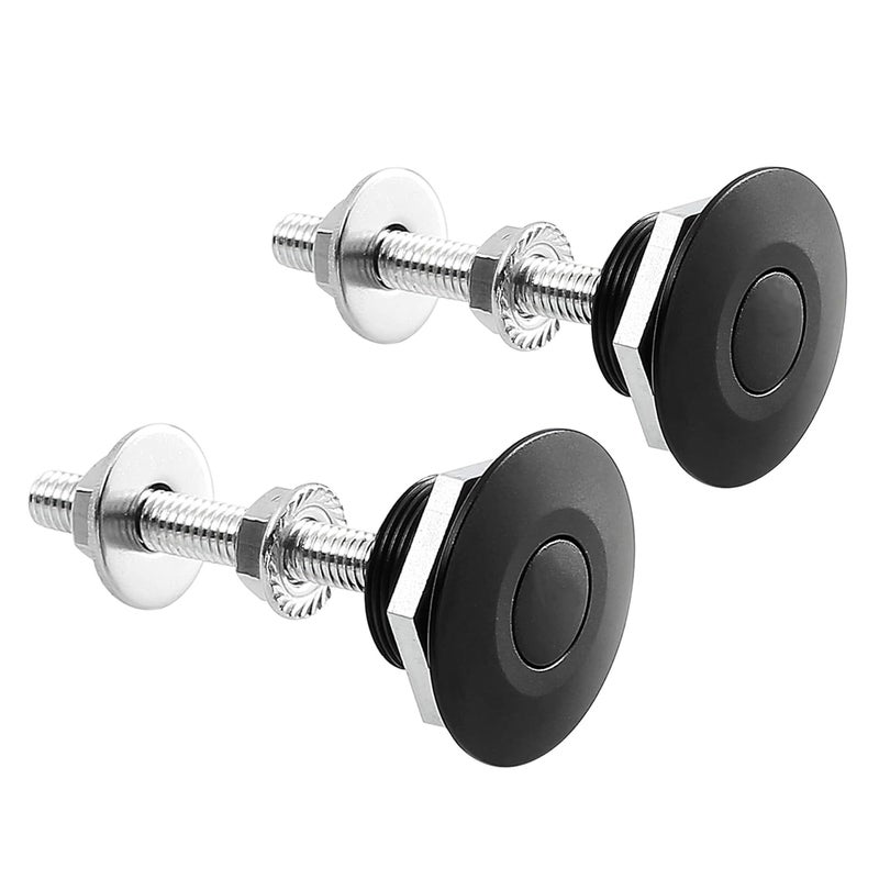RVCAZON STETION Quick Release Latch License Plate Lock Clip 1.25" Diameter Aluminum Alloy Car Hood Pins Lock Clip Kit for Bumper Hood License Plate (2 Pack - Black) Classic modern blend design - Image 2